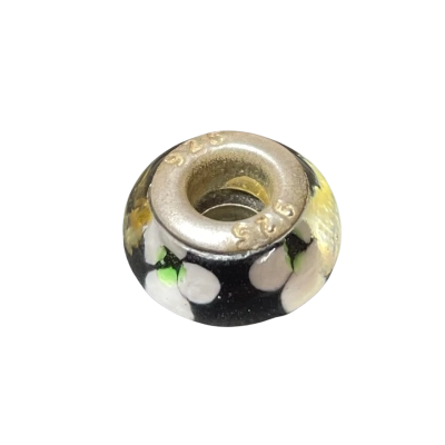 Womens Charm Black/Green/Silver 925/White