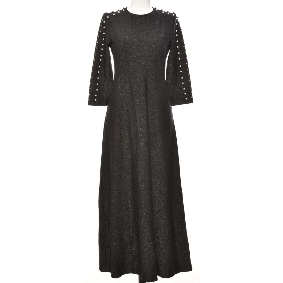 Belisa Women's Size 810 Long Sleeve Maxi Dress Black Glitter