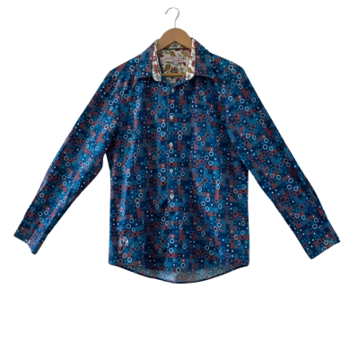 English Laundry Men's Size M Long Sleeve Polka Dot Retro Button Down Shirt (RRP $159)
