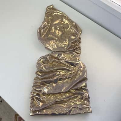 Oh Polly Light Gold Batch One Shoulder Cut Out Mini Dress  Size 8 