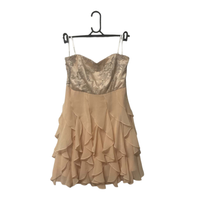 Womens Forever New Size 14 Babydoll Cocktail Dress Nude/Cream