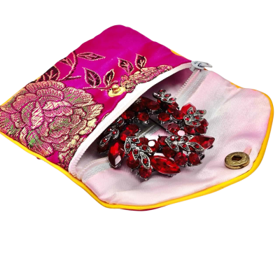 Stunning Rhinestones Ruby Red Hand Made "Hope River Collection" Brooch In Gift Pouch