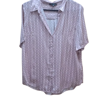 Portmans Womens  Size 14 Button Up Top / Short Sleeve Shirt Pink  