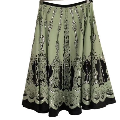 Basque.  Vintage 90s.  Sequin Circle Skirt.   Size 8 