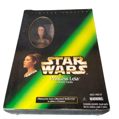Star Wars Princess Leia Collection. Princess Leia Organa & R2-D2 as Jabba's Prisoners Limited Edition. Made by Hasbro in 1998.