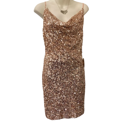 Azzurrielle Sequenced Rose Gold Mini Dress  Size 10 