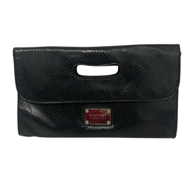 Nine West 1978 Black  Snake Textured Clutch Bag