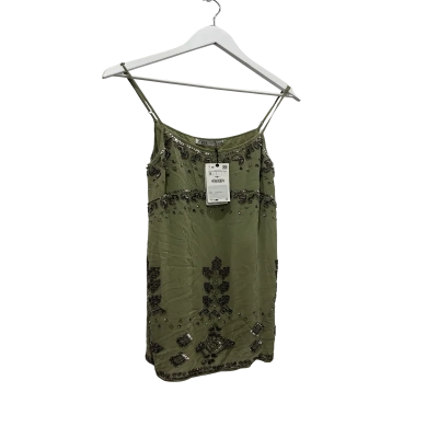 NEW Zara Womens  Size S Cocktail Dress Green 
