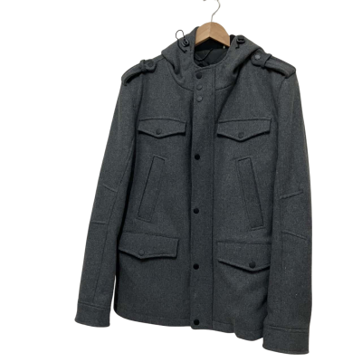 Black Rivet Mens  Size L Hood Jacket Grey 
