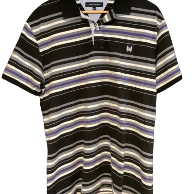 Tommy Hilfiger Mens  polo shirt Size XXL Black  / Grey / Purple / Striped / White 