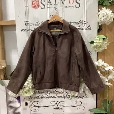 REPORTAGE R.G.A BRAND! NWOT MADE IN ITALY! SUEDE WINTER COAT! Mens  Size M Blazer / Winter Jacket Brown 