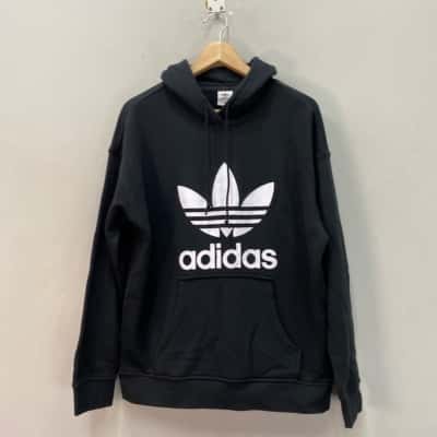 Adidas Womens  Size 14 Hoodie Black  / White 