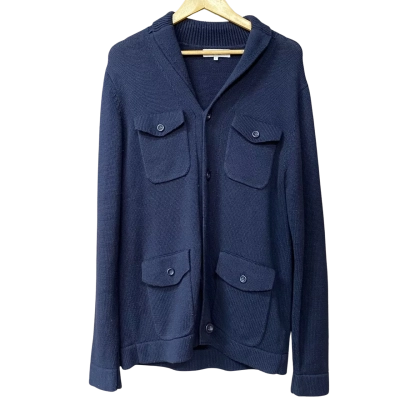 Nigel Hall Mens Size L Navy Blue Cardigan 