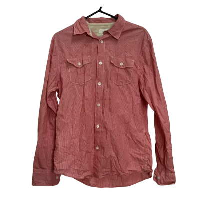 Country Road Mens  Size M Long Sleeve Button~Up Shirt Red / White 