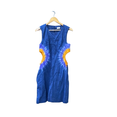 Gorman Size 10 Spritz Cutout Sleeveless Dress Navy Blue / Orange / Purple 