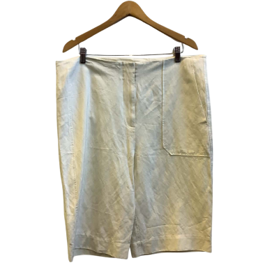 Oroton Womens Size 14 Linen Blend Shorts Off White