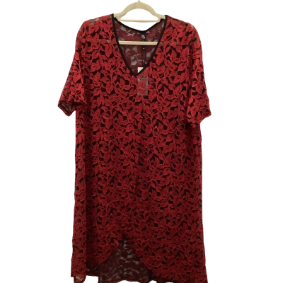 Taking Shape Womens  Size M Black  / Red Harmony Lace Tunic Sheer (See Through) Original RRP $139.95