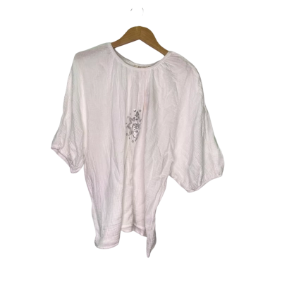 Noni B Womens  Size 14 Short Sleeve Top Silver / White 