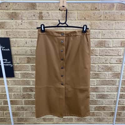 Vero Moda Womens tabacco brown calf skirt Size M 