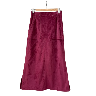 SNIDEL Deep magenta faux suede women skirt