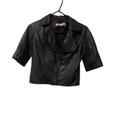  Kids Arabella Ramsay Size 8 Short Sleeve Leather Jackets Black  