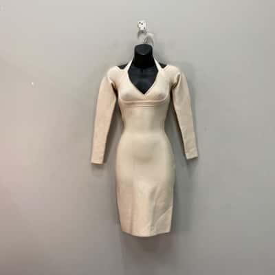  House of London Womens  Size XS Bodycon Dress Ivory