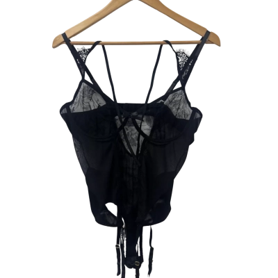  iCollection Womens  Size XL Bodysuit Black  