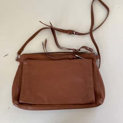 Witchery Brown Leather Cross Body Bag 
