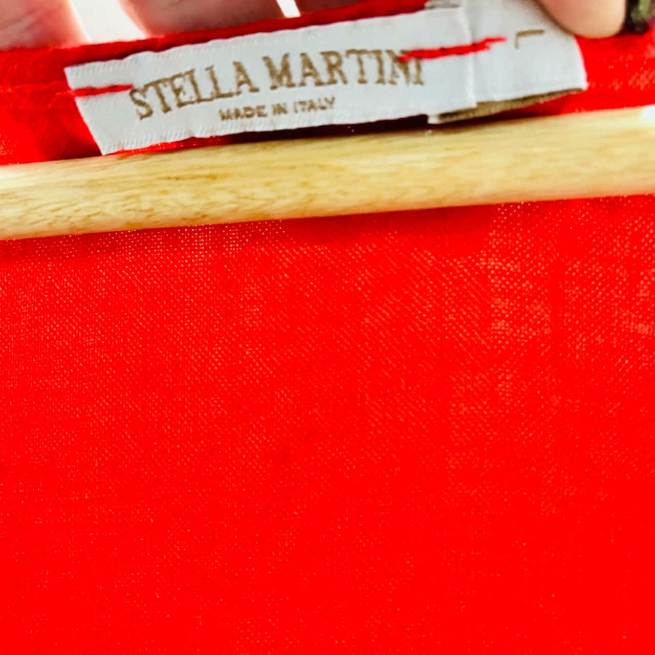 Stella Martini Red LINEN Dress Size L(s)