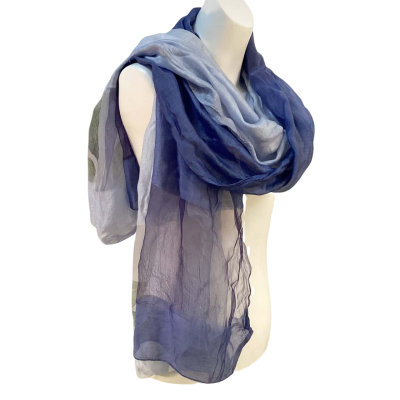 Ogilvies Womens One Size Silk Blend Scarf Blue 