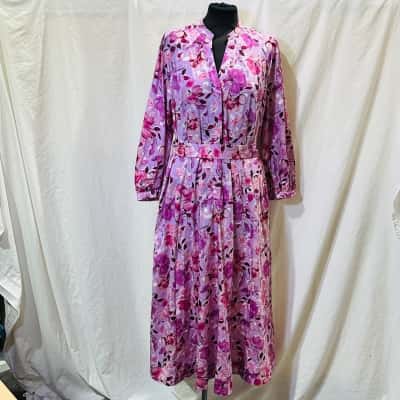 DAVID LAWRENCE Dress Size 14 Midi Dress Pink  