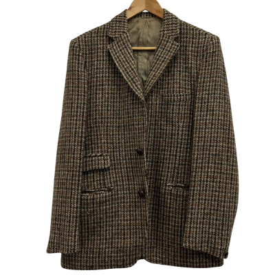 Mens Harris Tweed x Dunn & Co Blazer one size wool checked 