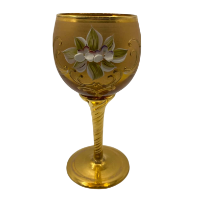 Murano gold embellished wine glass