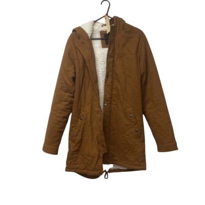  Mens Only and Sons Size M Long Brown Hood Jacket