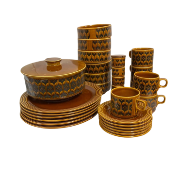 Vintage Brown Ceramic Pottery Hornsea Heirloom dinner set (6 people)