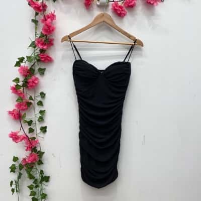 Rumor Womens Mini Dress Size 12 Black  