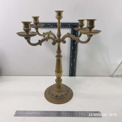 Candelabra Brass Multi Arm Vintage 