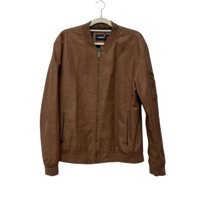 Connor Mens Tanner Pu Bomber Jacket Size XL Brown 