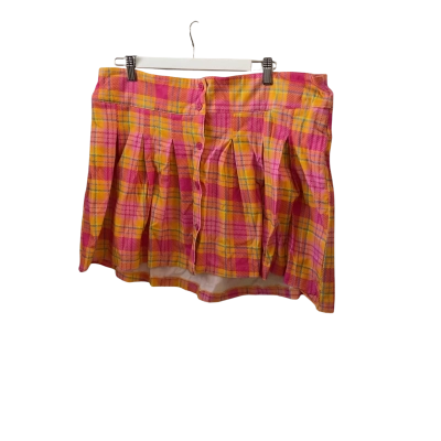 Delia's Womens  Size XXXL Pleated Skirt Blue / Orange / Pink  / Pinstriped 