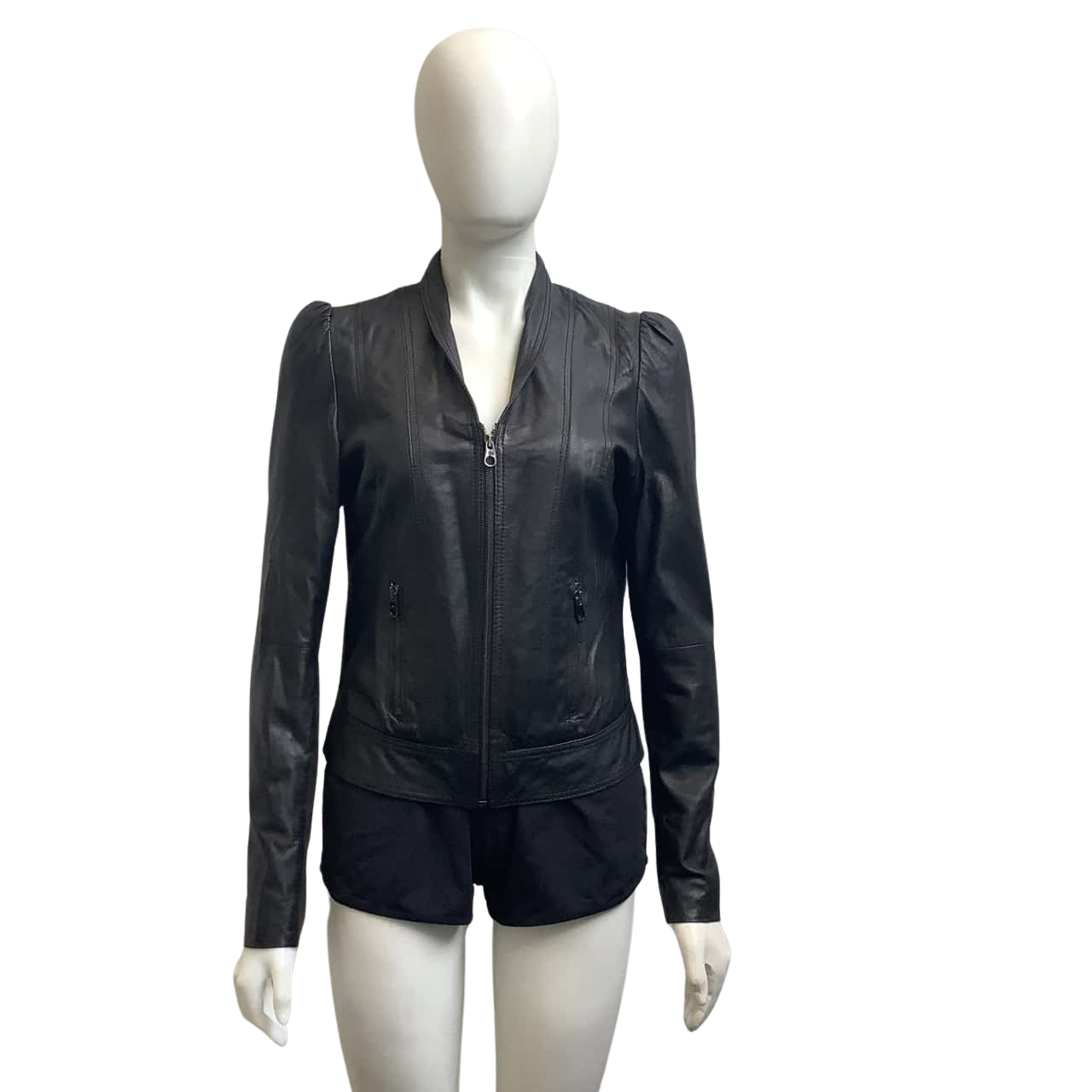Ted Baker Womens Label Size3, AUS 68 Leather Jacket Black(s)