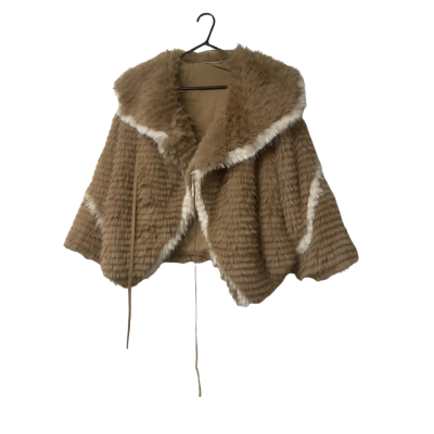  Womens Kaisio Size XL Fur Coat Beige / White 