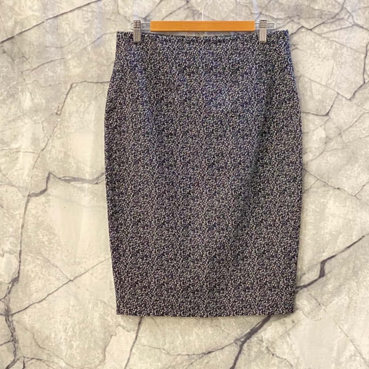 white pencil skirt with ruffle
