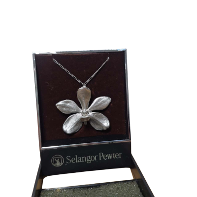 Selangor Pewter Orchid Necklace 