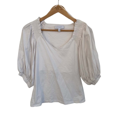 Witchery Womens  Size XS Long Sleeve Top / V-Neck Top White 