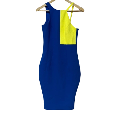 BNWT BY JOHNNY. Womens Size 8 Blue / Yellow Dress RRP $350.00