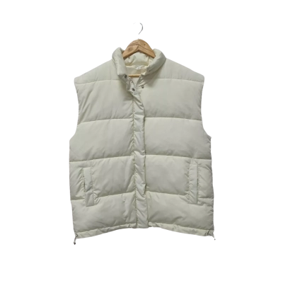 Subtitled Mens  Size S Front Zipper / Puffer / Vest Cream 