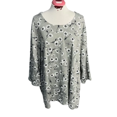 beme Womens  Size L Long Sleeve Top Floral / Grey 