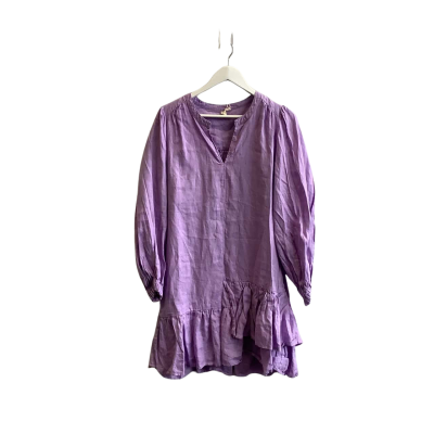 Brand New Adorne Womens Size 12 Mini Linen Dress Purple 