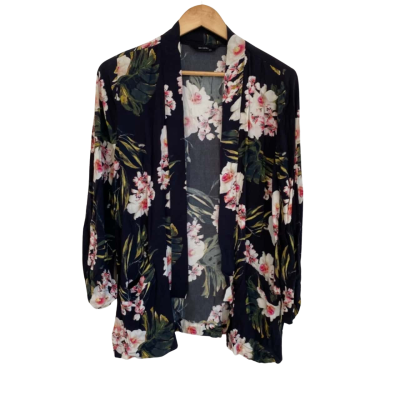 Decjuba Womens  Size M / S Open Jacket Black  / Floral 