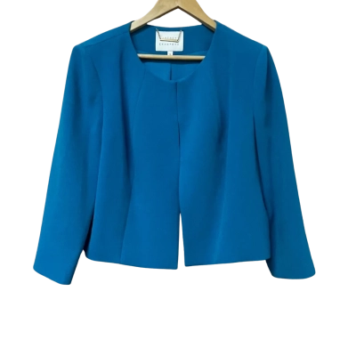 Anthea Crawford Womens Size 16 Blue cropped jacket